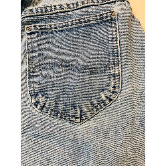 Vintage Lee Mom Jeans 31x27.5 Lightwash Tapered Leg Destroyed 5 Pocket 12" Rise - Picture 5 of 11